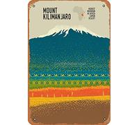 Mount Kilimanjaro Art Print Metal Tin Sign Vintage 8x12 Inch