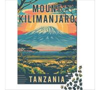 Mount Kilimanjaro in Tanzania 1000-piece puzzle for adults | fun activity to enjoy with the family during the spring break at home without needing to go out to enjoy at home38x52cm