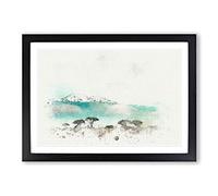Mount Kilimanjaro in Tanzania in Abstract Framed Print | A2 Black Framed Wall Art | Ready to Hang | Abstract Landscape Picture | Living Room Bedroom Lounge Office
