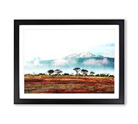 Mount Kilimanjaro In Tanzania Painting Modern Art Framed Print | A2 Black Framed Wall Art | Ready to Hang | Modern Landscape Picture | Living Room Bedroom Lounge Office