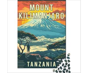 Mount Kilimanjaro in Tanzania Puzzles for Adults 1000 Piece | fun gift for dad to enjoy in his spare time at the weekend as a relaxing break from work and daily stress50x75cm