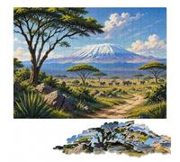 Mount Kilimanjaro National Park Tanzania Jigsaw Puzzle, 500 Pieces | Christmas puzzle gift for adults: solo or shared puzzle time at home.