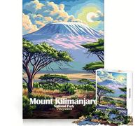Mount Kilimanjaro National Park Tanzania Poster Puzzles for Teenagers 1000 Pieces Brain Development Quiet Enjoyment Clean Join Seasonal Gift size 50x75cm