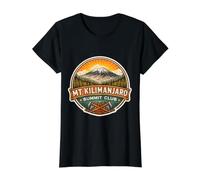 Mount Kilimanjaro Summit Club Mountain Peak Climber Climbing Value Graphic T-Shirt, Women, Black, S