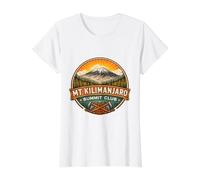 Mount Kilimanjaro Summit Club Mountain Peak Climber Climbing Value Graphic T-Shirt, Women, White, XL