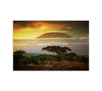 Mount Kilimanjaro Tanzania Africa Mountain Trees Wall Art Canvas Prints Hanging Picture Home Decors Idea 20x30inch(50x75cm)