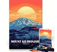 Mount Kilimanjaro Tanzania Landscape Art 1000 Piece Jigsaw Puzzles- Cognitive Recall Restful Activity Sharp Cut size 38x26cm