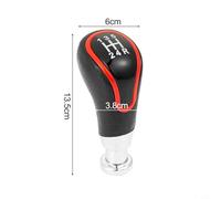 Mount Leather Gear Shift Knob for Lada Cars - Gearshift Manual Transmission for Having Red Accent Handball Base Simple Pu Replacement Black For Lada 5-speed Lever(RED)