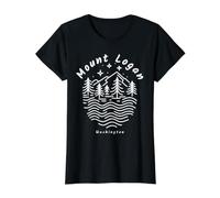 Mount Logan Washington State Mountain Value Graphic T-Shirt, Women, Black, M