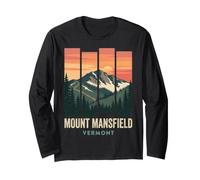 Mount Mansfield Vermont Retro Sunset Hike Long Sleeve T-Shirt