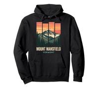 Mount Mansfield Vermont Retro Sunset Hike Pullover Hoodie