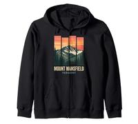 Mount Mansfield Vermont Retro Sunset Hike Zip Hoodie