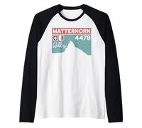 Mount Matterhorn Switzerland Zermatt Hike Swiss Hiking Gifts Raglan Baseball Tee