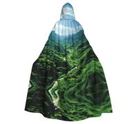 Mount Nature Adult Halloween Party Cloak-Stylish Pumpkin Theme Hooded Wizard Robe Cosplay Costumes Black