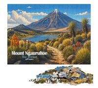 Mount Ngauruhoe, New Zealand Wooden Jigsaw Puzzle 1000 Pieces | Jigsaw Puzzle for Adults - quiet indoor hobby for adults at your own pace.