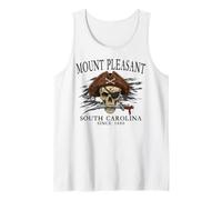 Mount Pleasant South Carolina Pirate Skull Since 1680 Black Tank Top