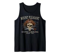 Mount Pleasant South Carolina Pirate Skull Since 1680 Ivory Tank Top