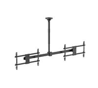 Mount Plus CB-D600 2x1 Side by Side Dual Screen Menu Board Ceiling Mount for 37" to 60" TV | Adjustable Height Pole | Max Weight 88 Lbs Per Screen | VESA Patterns Up to 600x400 | Swivel 360 Degree
