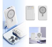 Mount Power Bank Compact And Portable 10000mAh Wireless Charging Mobile Phone Charger With Built In For Fast House (A, 11.2x7.1x2.3cm)