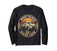 Mount Rainier Hiking Crew Hiker Squad Matching Gift Retro Long Sleeve T-Shirt