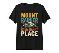 Mount Rainier is My Happy Place Retro Washington Hike Premium T-Shirt