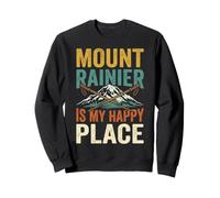 Mount Rainier Is My Happy Place Retro Washington Hike Sweatshirt