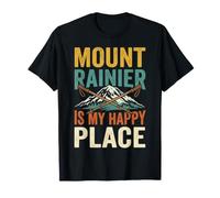 Mount Rainier is My Happy Place Retro Washington Hike T-Shirt