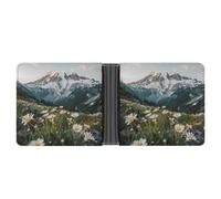 Mount Rainier National Park Leather Wallets for Men Slim Bifold Wallet Credit Card Holder Front Pocket Wallets