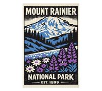 Mount Rainier National Park Poster Jigsaw Puzzle for Adults, 1000 PCS
