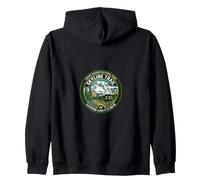 Mount Rainier National Park Skyline Trail Vintage Badge Zip Hoodie