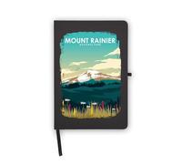 Mount RainIer National Park USA Notebook, Blank Pages, Faux Leather Cover, Planner, Journal, Workbook