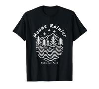 Mount Rainier National Park Value Graphic T-Shirt, Men, Black, L