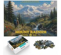 Mount Rainier National Park Vintage Poster Jigsaw Puzzle, 1000 Piece | For calm, screen-free entertainment: Adult jigsaw puzzle with 1000 pieces works for solo puzzling or shared time.