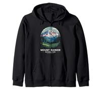 Mount Rainier National Park Washington Vintage Hiking Zip Hoodie