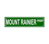 Mount Rainier Pkwy National Park Metal Tin Street Sign Bar Cafe Garage Cave Home Room Wall Bathroom Farmhouse Garden Porch Patio Decor, 4X16 Inch