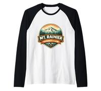 Mount Rainier Summit Club Mountain Peak Climber Climbing Raglan Baseball Tee