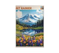Mount Rainier Travel (3) Canvas Poster Bedroom Decor Landscape Office Room Decor Gift 12x18inch(30x45cm)