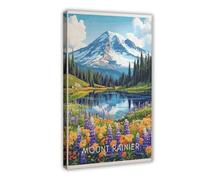 Mount Rainier Travel Canvas Poster Bedroom Decor Landscape Office Room Decor Gift 20x30inch(50x75cm)