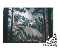 Mount Rushmore National Memorial 1000-Piece Puzzle for Adults, 52x38cm/1000pcs, White Card Pieces for Tidy Handling; A Weekend Activity at Your Own Pace
