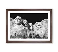 Mount Rushmore Painting Framed Print | A2 Walnut Framed Wall Art | Ready to Hang | Modern Landscape Picture | Living Room Bedroom Lounge Office