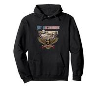 Mount Rushmore South Dakota Patriotic Eagle Vintage Travel Pullover Hoodie