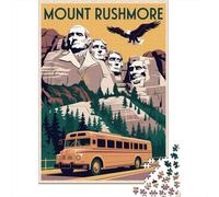 Mount Rushmore Vintage 1000-Piece Jigsaw Puzzle for Adults, 70x50cm/1000pcs, Relaxing Screen-Free Hobby, Weekend Downtime And Puzzle Lovers