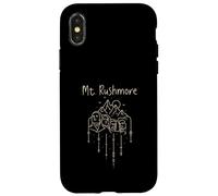 Mount Rushmore With Geometric Arrows Minimalist Line Art Case for iPhone X/XS