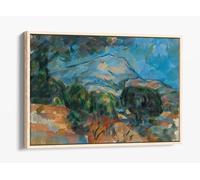 Mount Sainte-Victoire, c. 1904. Paul Cezanne Canvas Floater Frame Print Picture Art - Light Oak Frame 30 inch wide x 20 inch high