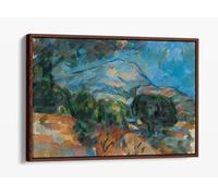Mount Sainte-Victoire, c. 1904. Paul Cezanne Canvas Floater Frame Print Picture Art - Walnut Frame 12 inch wide x 8 inch high