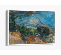 Mount Sainte-Victoire, c. 1904. Paul Cezanne Canvas Floater Frame Print Picture Art - White Frame 18 inch wide x 12 inch high