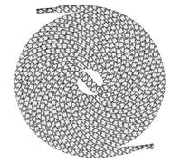 Mount Swiss© premium laces, round laces for work and trekking shoes made of 100% polyester, extremely tear-resistant, diameter 5 mm, 12 colours, length 60-200 cm White white/grey