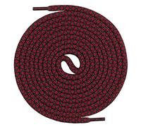 Mount Swiss© premium laces, round laces for work and trekking shoes made of 100% polyester, extremely tear-resistant, diameter 5 mm, 12 colours, length 60-200 cm Red maroon/black