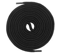 Mount Swiss© premium shoelace, round laces made of 100% cotton, tear-resistant, diameter 3 mm - 4 mm, 12 colours, length 45 - 200 cm., Adult (Unisex), Ms-sb-01, black