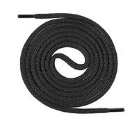 Mount Swiss Round shoelaces made of durable polyester, diameter 4.5 mm, for trekking, work, mountain and hiking shoes, length 70-220 cm, white, pack of 1, Black, 130 cm / ø 4,5mm